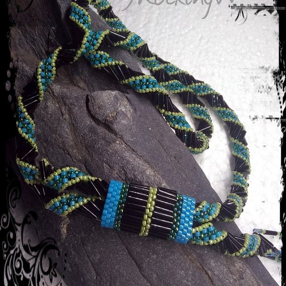 JRW Hand Made Cowboy  Black Green Hat Band